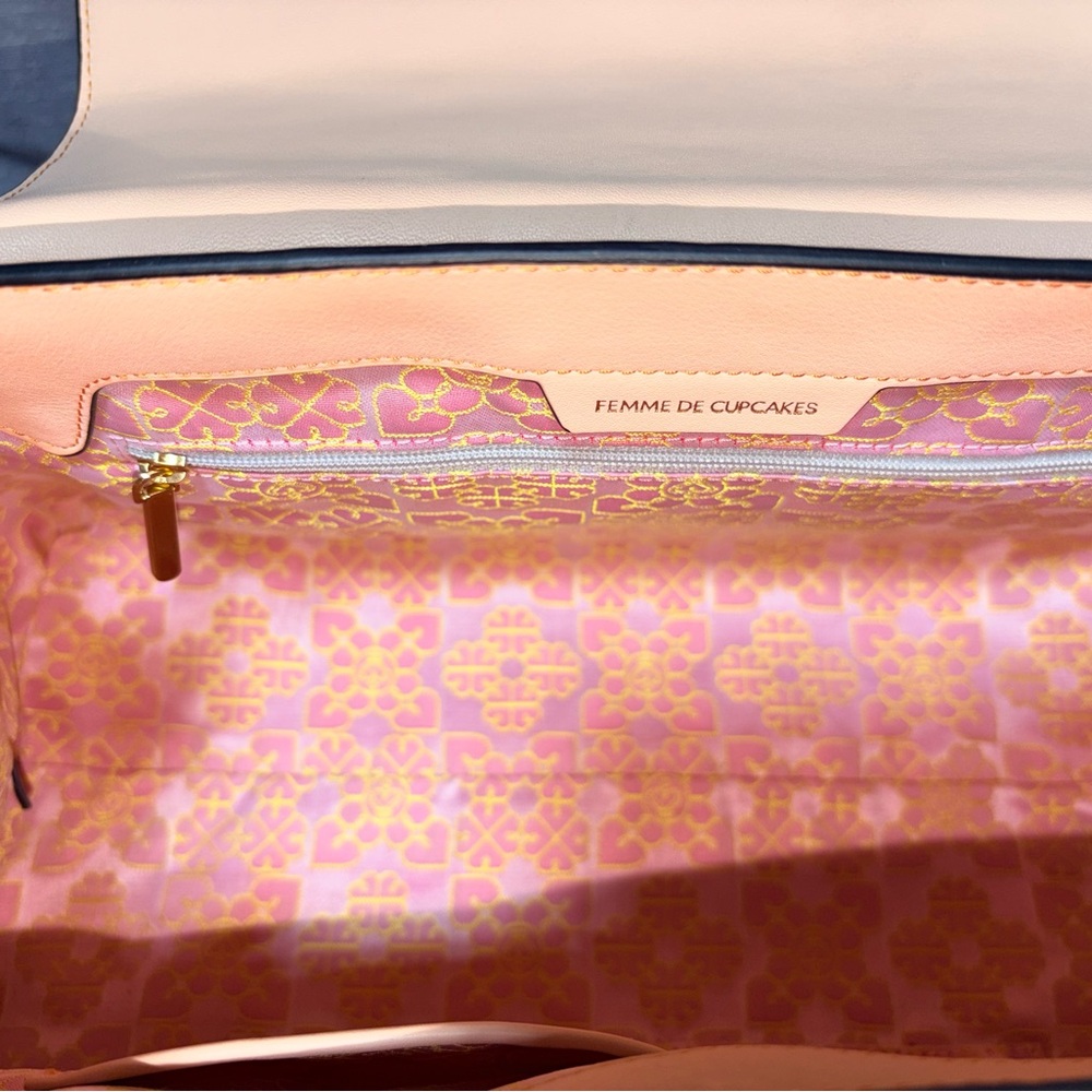 Structured Orange Leather Top-Handle Satchel with Gold-Tone Clasp - Picture 7 of 9